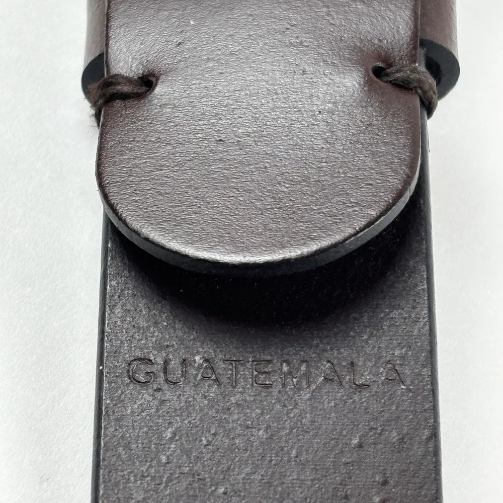 Bonded Leather O-Ring Mens Buckle Belt XL Dark Brown Minimalist Classic Neutral